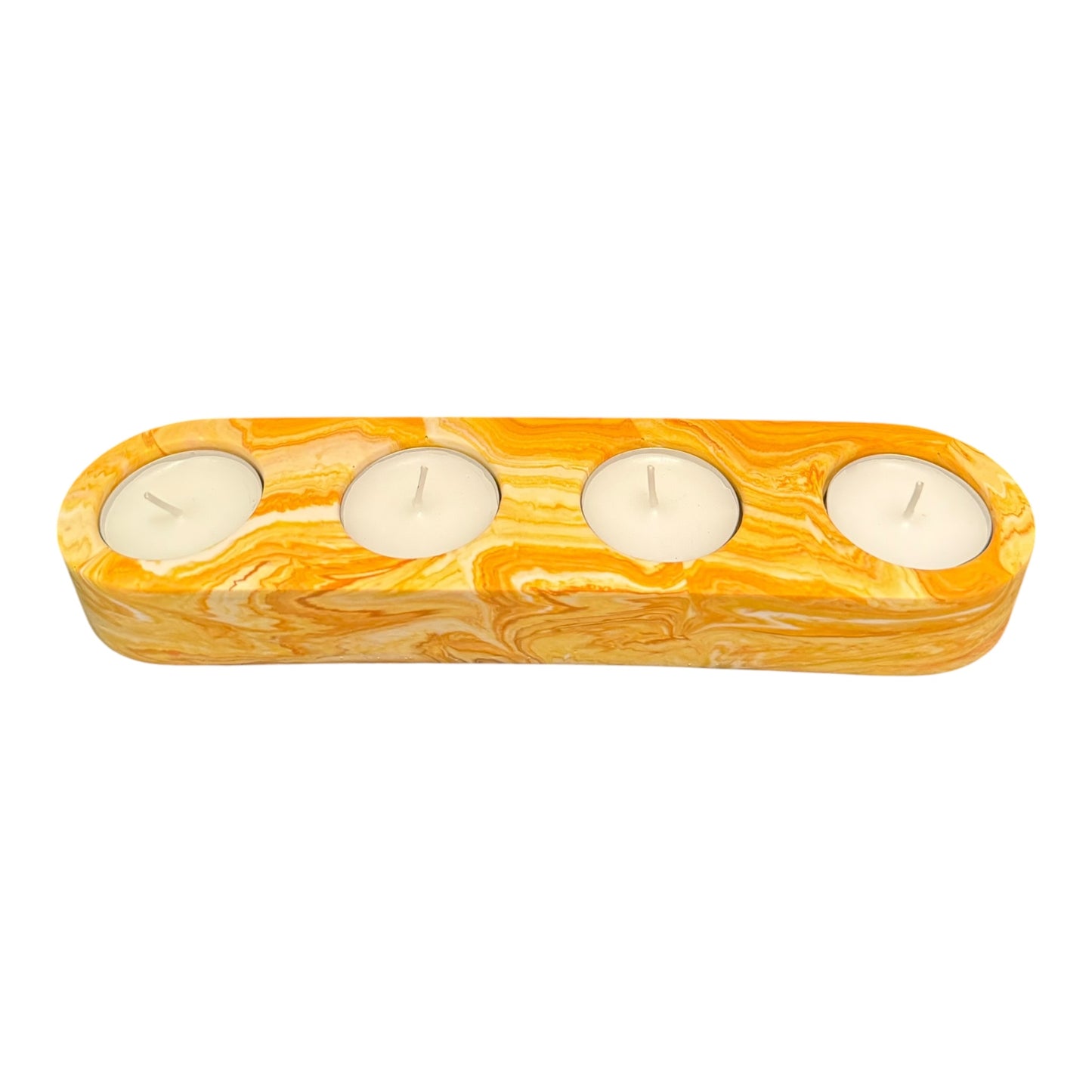 Handcrafted Jesmonite quadruple tealight holder