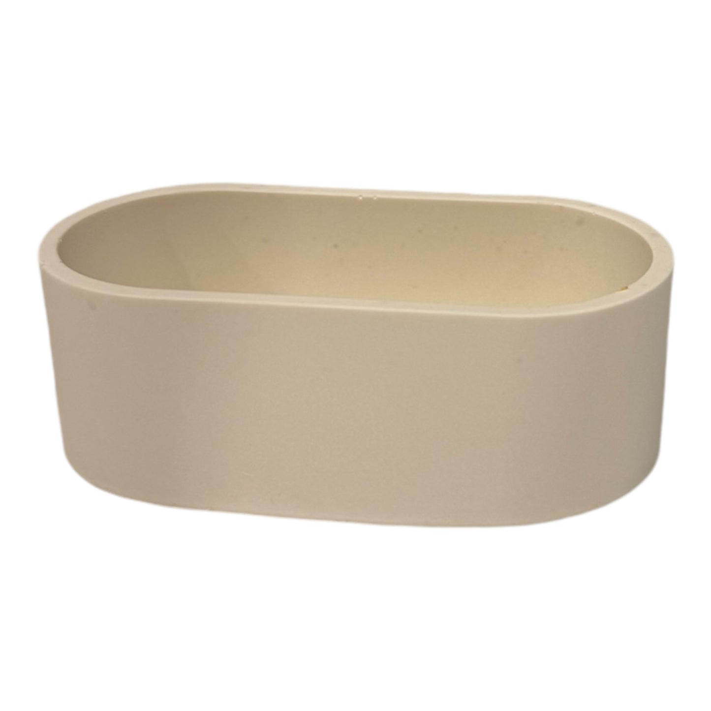 Cotton bud dish made from eco-friendly jesmonite in white