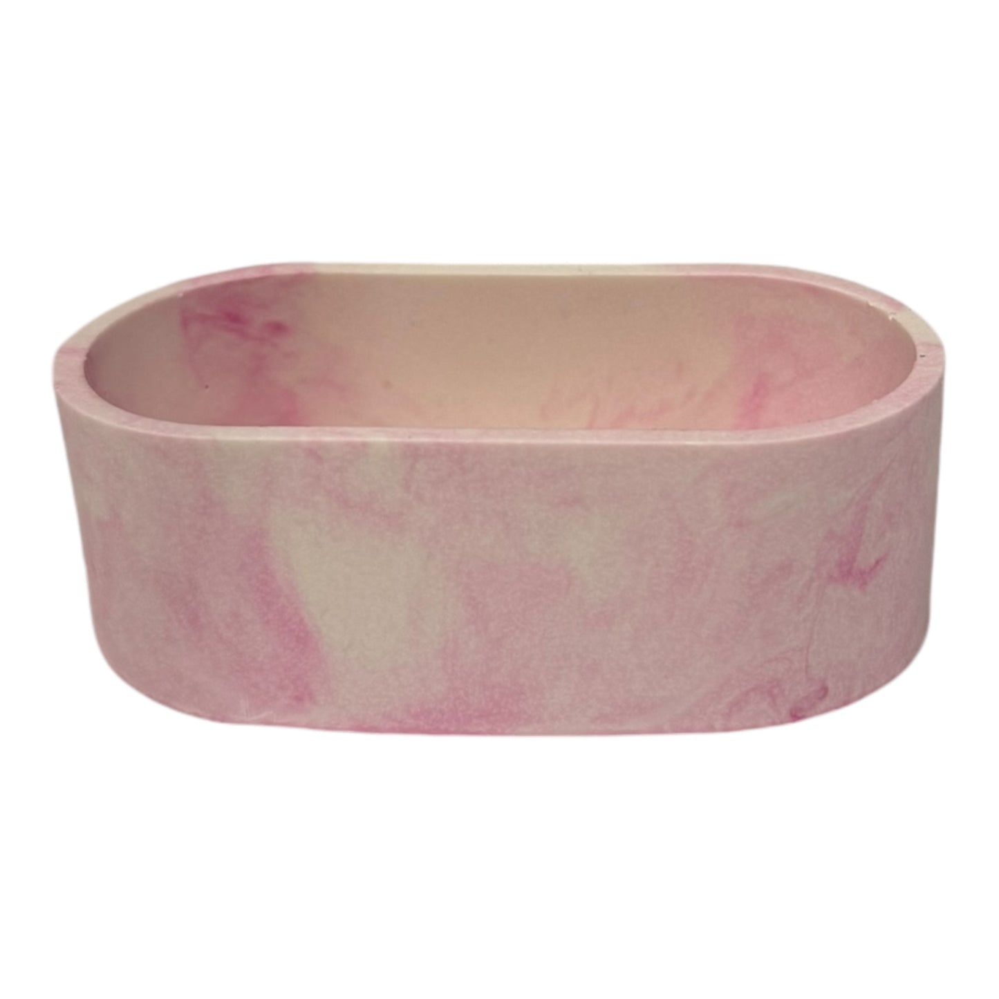 Cotton bud dish made from eco-friendly jesmonite in pink