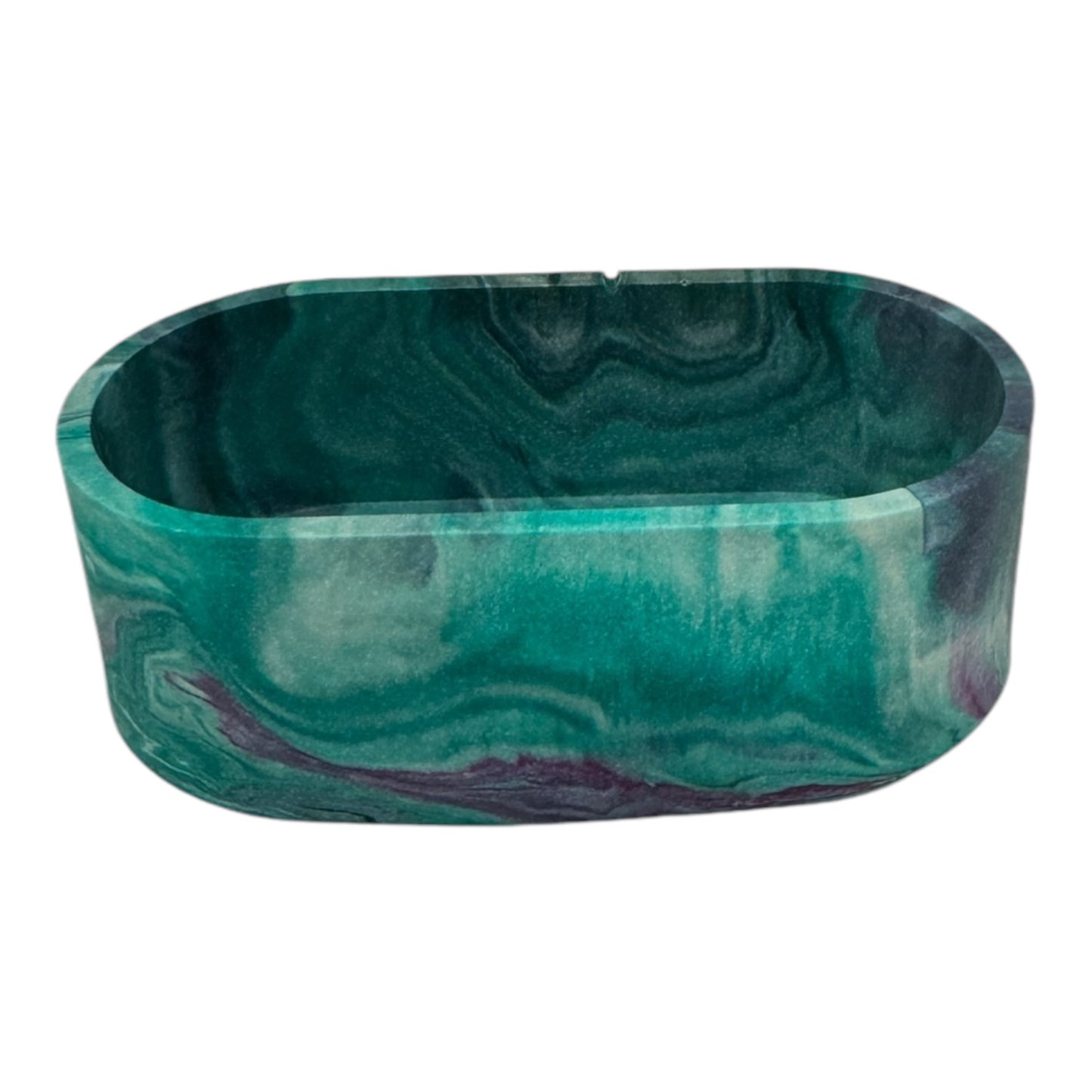Cotton bud dish made from eco-friendly jesmonite in turquoise
