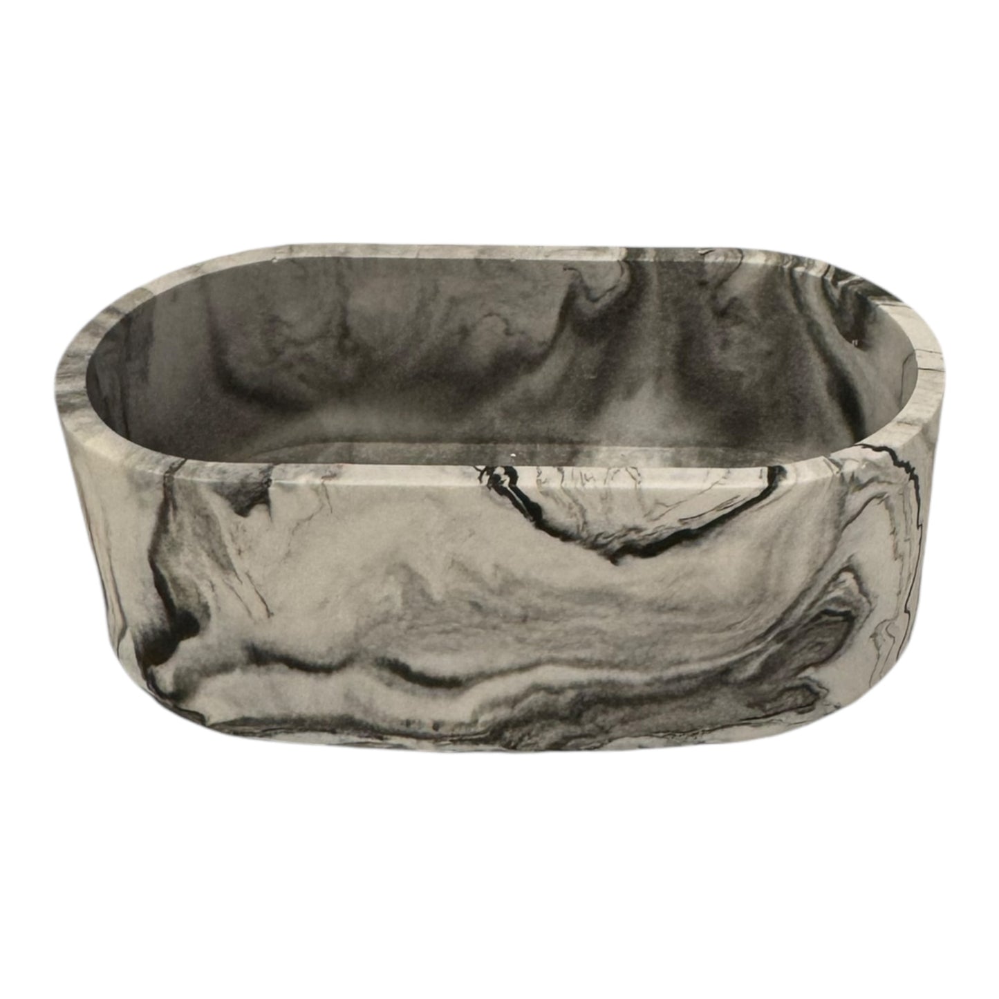 Cotton bud dish made from eco-friendly jesmonite in Grey