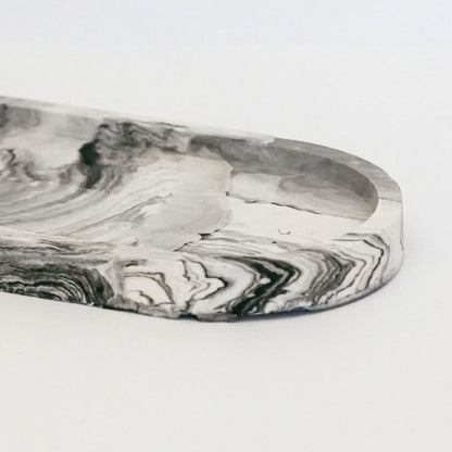 Oval Marble Effect Tray