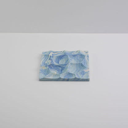 Jesmonite jewellery tile tray in blue