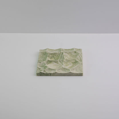Jesmonite jewellery tile tray in green