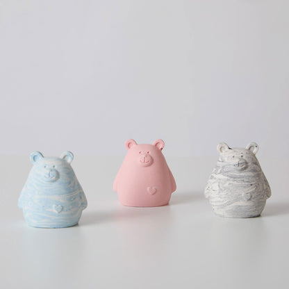 A selection jesmonite bears, perfect for home decor