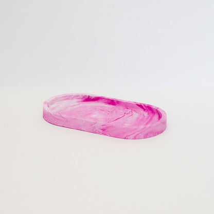Oval Marble Effect Tray