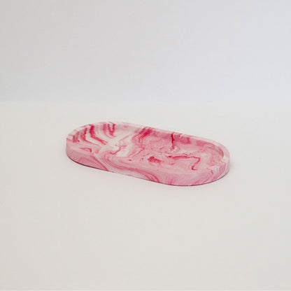 Oval Marble Effect Tray