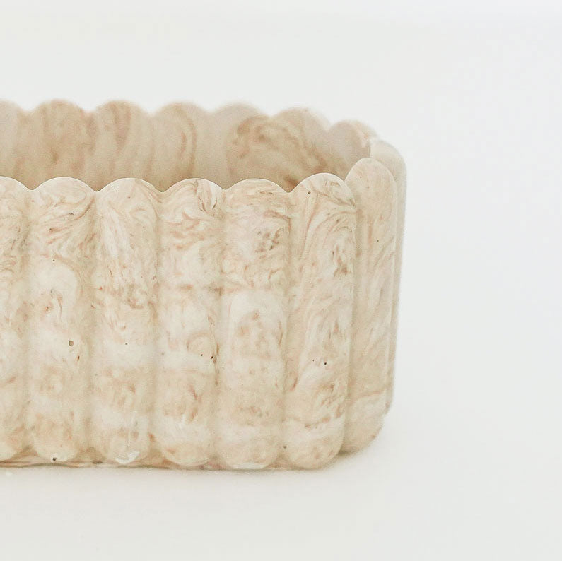 Rectangular Fluted Pot