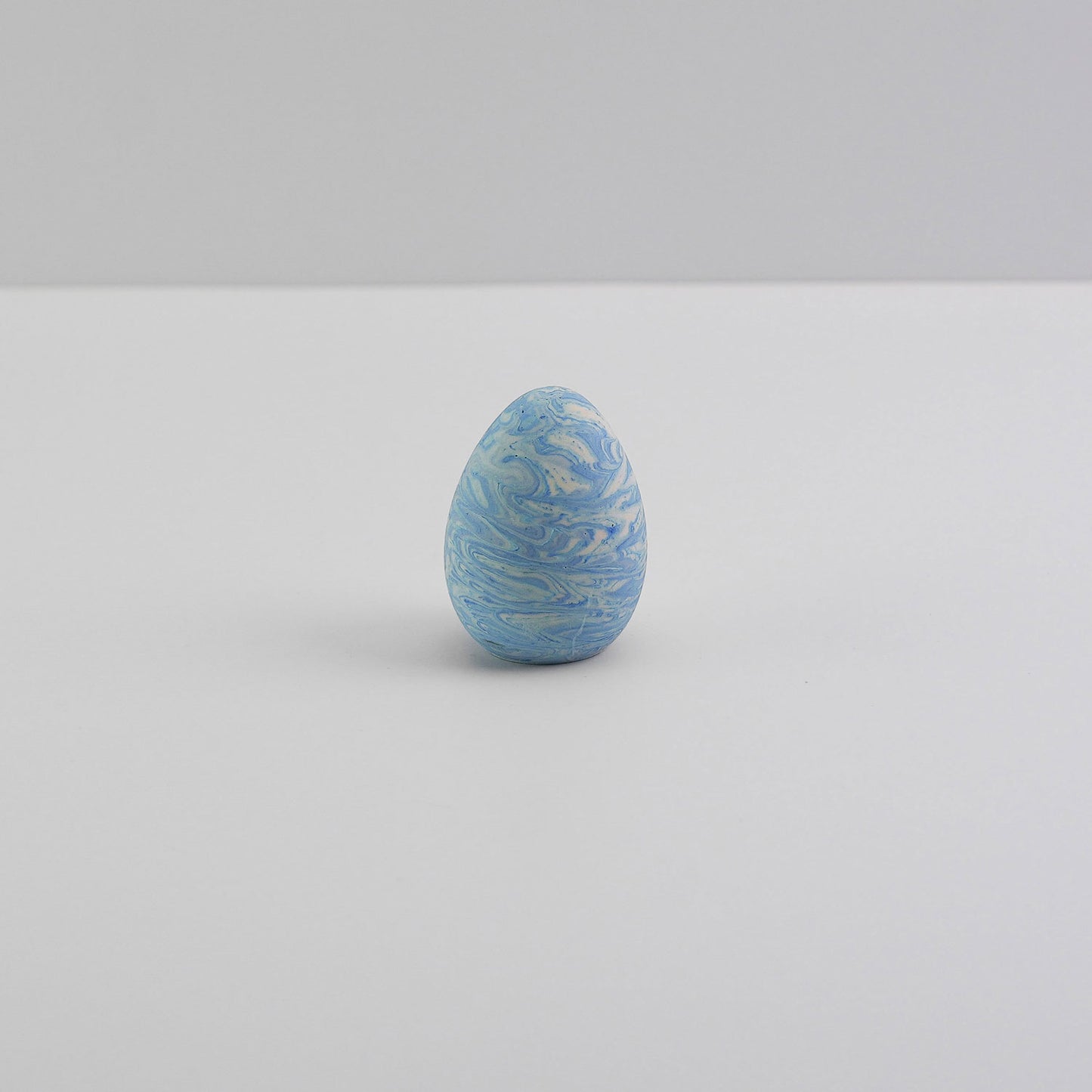 Jesmonite decorative egg in blue