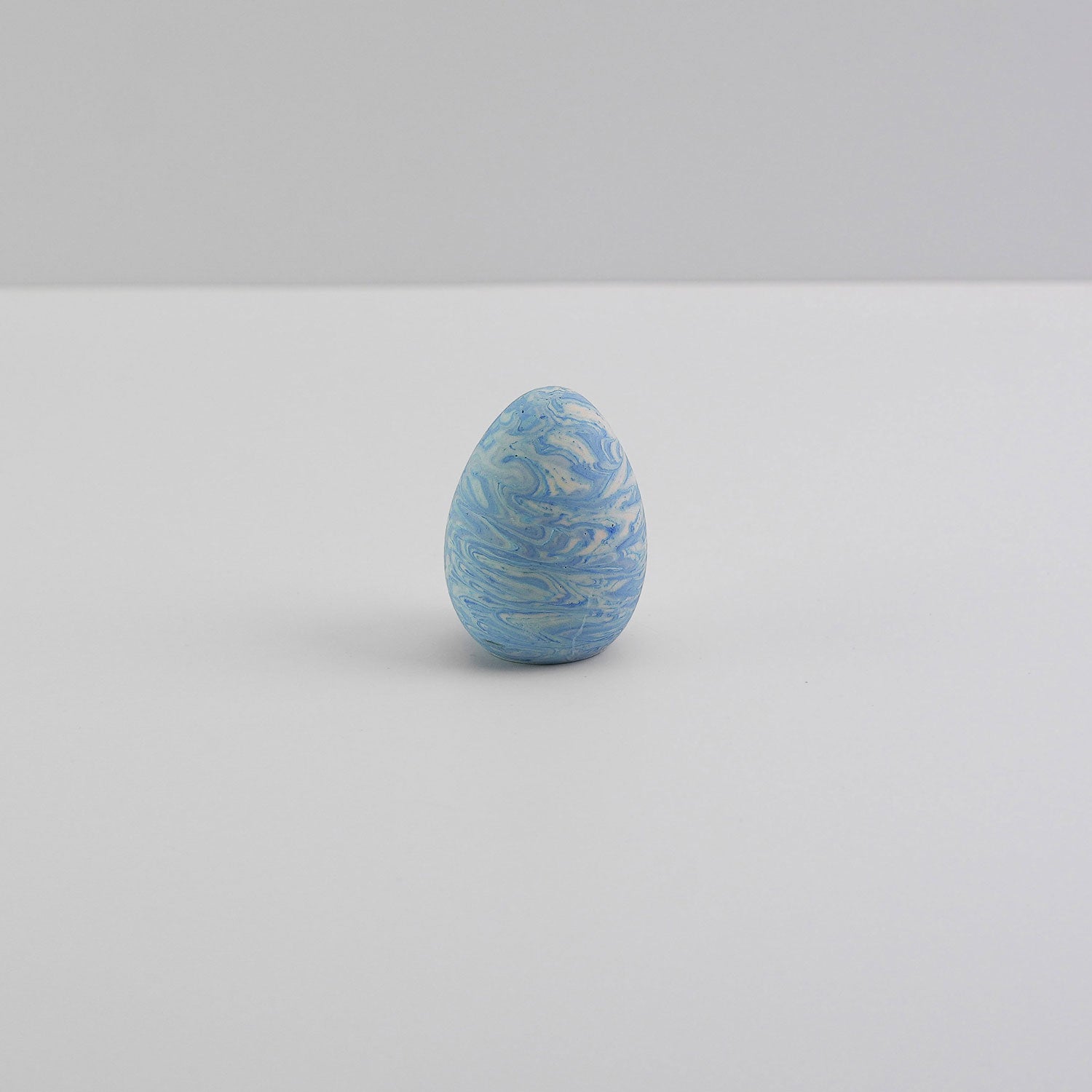 Jesmonite decorative egg in blue