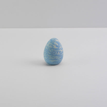 Jesmonite decorative egg in blue
