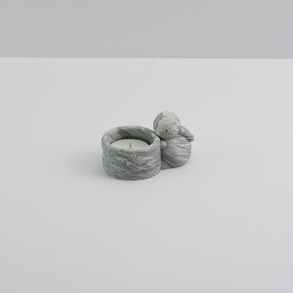 Jesmonite bunny candle holder in grey