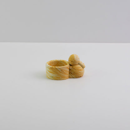 Jesmonite bunny candle holder in orange