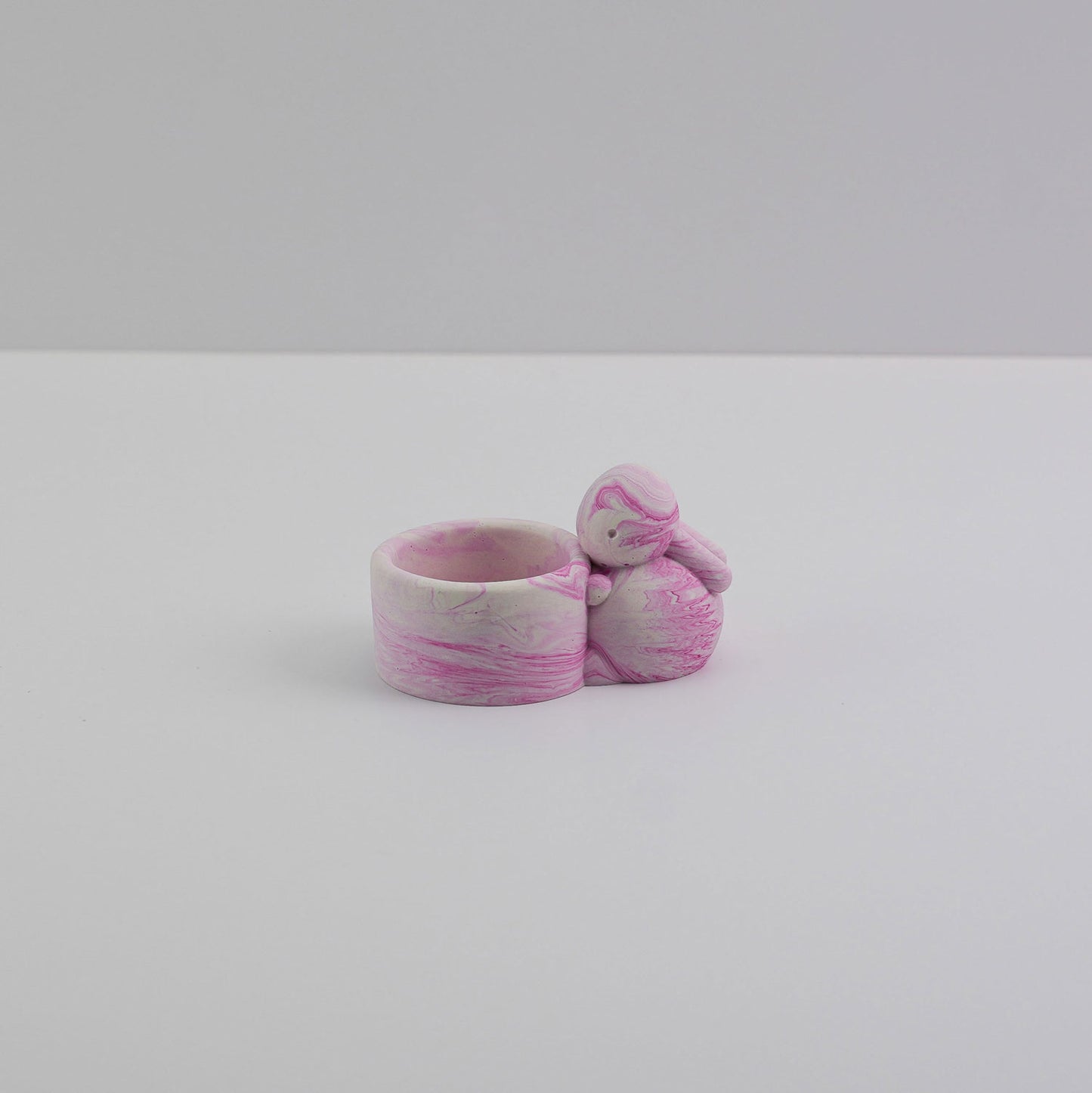 Jesmonite bunny candle holder in pink