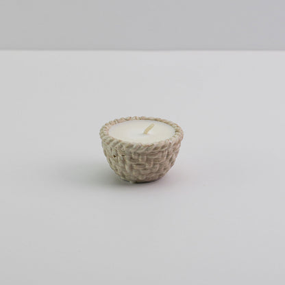 Jesmonite travel candle in beige