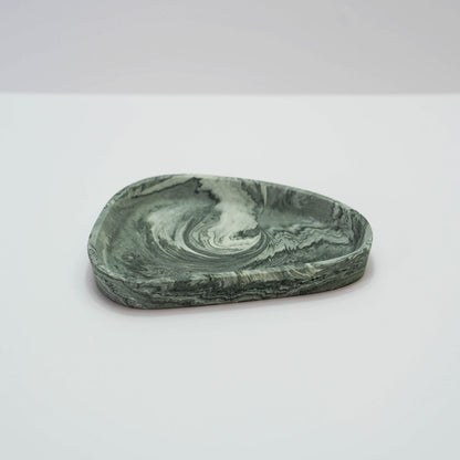 Jesmonite trinket tray in green